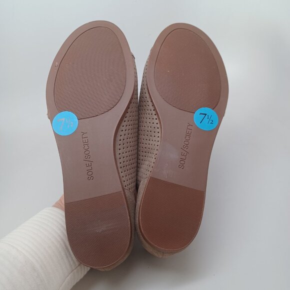 Sole Society Flats Colvan Perforated Suede D'Orsay Style Slip On Womens 7.5 NEW - Picture 12 of 13
